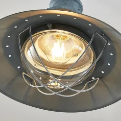 Lindby Louisanne plafondlamp, grijsgroen, metaal, Ø 35cm