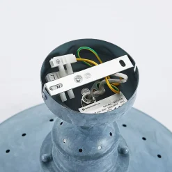 Lindby Louisanne plafondlamp, grijsgroen, metaal, Ø 35cm