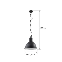 Lindby Luciane buiten hanglamp, zwart, aluminium, Ø 31,8 cm