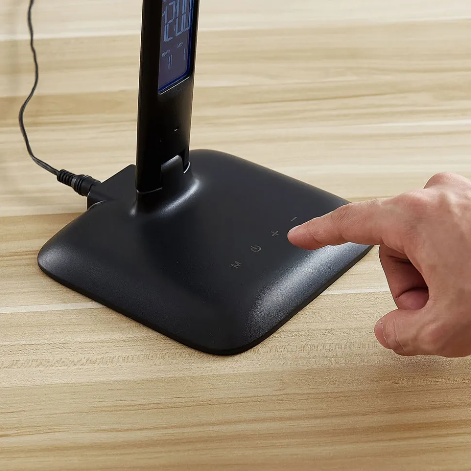 Lindby Ludmilla LED tafellamp, display, zwart