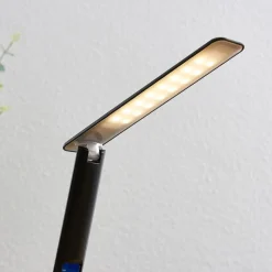 Lindby Ludmilla LED tafellamp, display, zwart