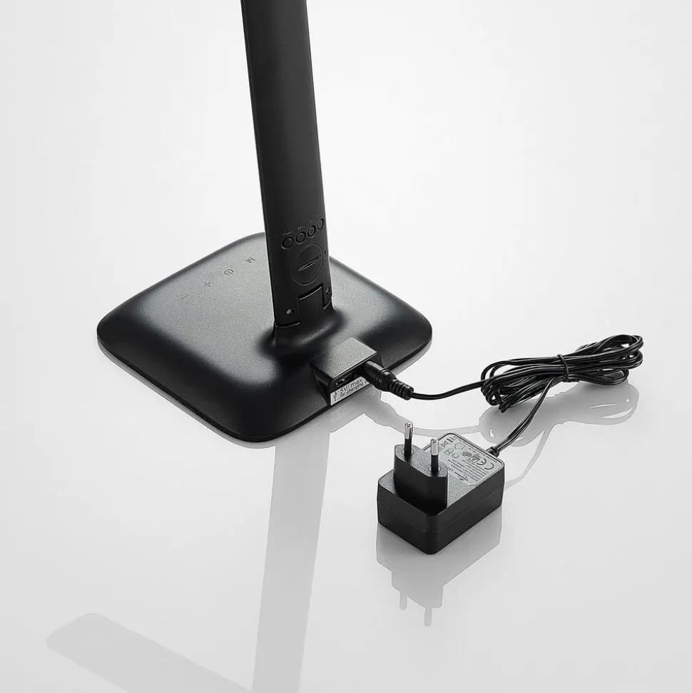 Lindby Ludmilla LED tafellamp, display, zwart