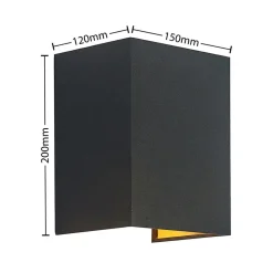 Lindby Lukani wandlamp, hoekig