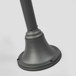 Lindby Madea buitenlamp, grijs, 2-lamps, 212 cm, E27, IP44