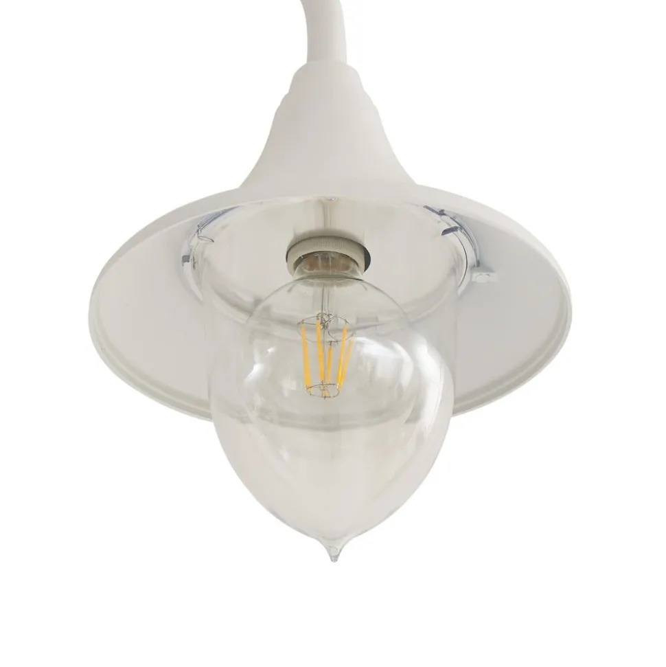Lindby Madea buitenlamp, wit, 2-lamps, 213 cm, E27, IP44