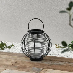 Lindby Mairuna LED solar-lantaarn, zwart, 22,7 cm