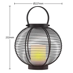 Lindby Mairuna LED solar-lantaarn, zwart, 22,7 cm