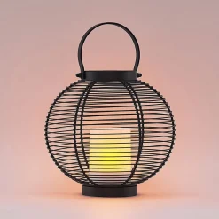 Lindby Mairuna LED solar-lantaarn, zwart, 22,7 cm