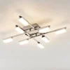 Lindby Mally LED plafondlamp in chroom, 8-lamps