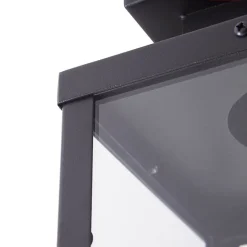 Lindby Mandus buiten plafondlamp, zwart, roestvrij staal, 22cm