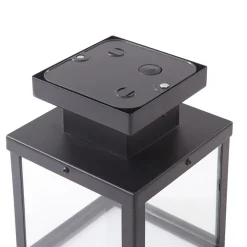 Lindby Mandus buiten plafondlamp, zwart, roestvrij staal, 22cm