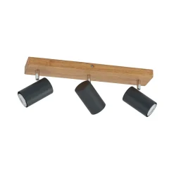 Lindby Maniva plafondspot, 44cm, 3-lamps, zwart, GU10