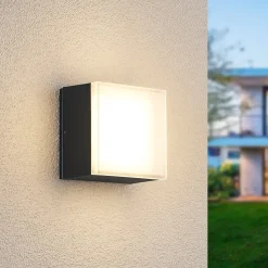 Lindby Mathea LED buiten plafondlamp, hoekig