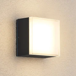 Lindby Mathea LED buiten plafondlamp, hoekig