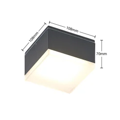 Lindby Mathea LED buiten plafondlamp, hoekig