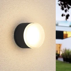 Lindby Mathea LED buiten-plafondlamp, cilinder