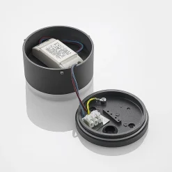 Lindby Mathea LED buiten-plafondlamp, cilinder