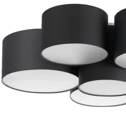 Lindby Maureka plafondlamp, 94 cm, 6-lamps, textiel