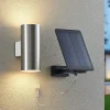 Lindby Maurun LED solarwandlamp, zilver