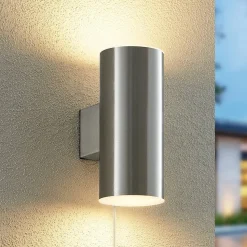 Lindby Maurun LED solarwandlamp, zilver