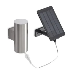 Lindby Maurun LED solarwandlamp, zilver