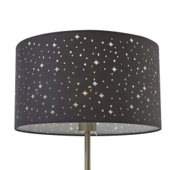 Lindby Melanie vloerlamp, grijs, stof, Ø 36 cm, 2-lamps.