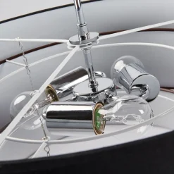 Lindby Melia plafondlamp, zwart/bruin, textiel, Ø 56cm