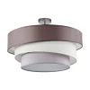 Lindby Melia plafondlamp, bruin/grijs, textiel, Ø 56cm