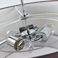 Lindby Melia plafondlamp, bruin/grijs, textiel, Ø 56cm