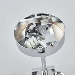 Lindby Melia plafondlamp, bruin/grijs, textiel, Ø 56cm