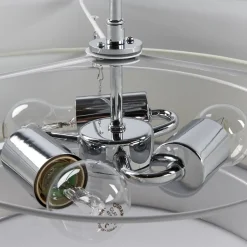 Lindby Melia plafondlamp, paars/roze/oranje, textiel, Ø56cm