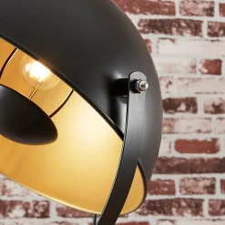 Lindby Meline vloerlamp, zwart/goud, metaal, driepoot