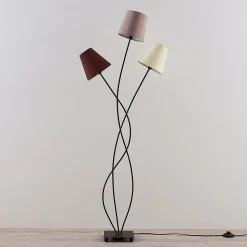 Lindby Melis vloerlamp, 130 cm, 3-lamps, textiel