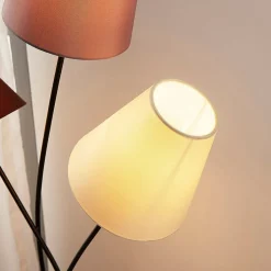 Lindby Melis vloerlamp, 130 cm, 3-lamps, textiel