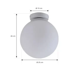 Lindby Meriala plafondlamp wit, glas Ø 25cm