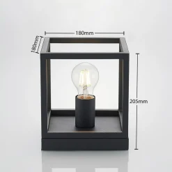 Lindby Meron plafondlamp, doosvorm, donkergrijs