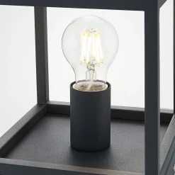 Lindby Meron plafondlamp, doosvorm, donkergrijs