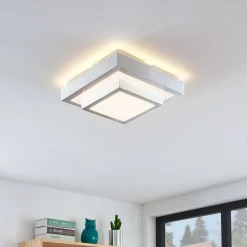 Lindby Mirco LED plafondlamp, hoekig, 27 cm
