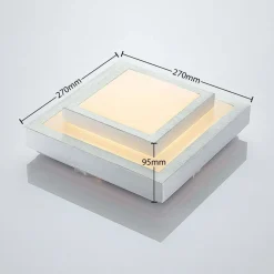 Lindby Mirco LED plafondlamp, hoekig, 27 cm