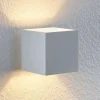 Lindby Mirza aluminium-wandlamp, hoekig, wit