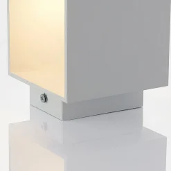 Lindby Mirza aluminium-wandlamp, hoekig, wit