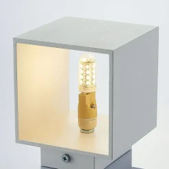 Lindby Mirza aluminium-wandlamp, hoekig, wit