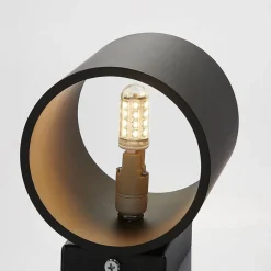Lindby Mirza aluminium-wandlamp, rond, zwart