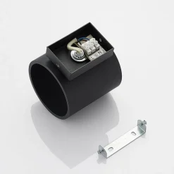 Lindby Mirza aluminium-wandlamp, rond, zwart