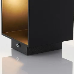 Lindby Mirza aluminium-wandlamp, hoekig, zwart