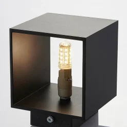 Lindby Mirza aluminium-wandlamp, hoekig, zwart