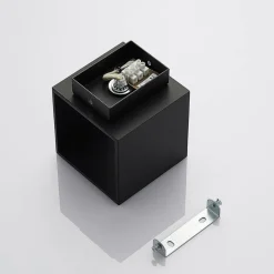 Lindby Mirza aluminium-wandlamp, hoekig, zwart