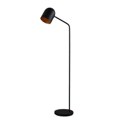 Lindby Morik vloerlamp, 1-lamp, zwart/goud, metaal
