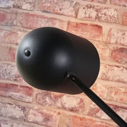 Lindby Morik vloerlamp, 1-lamp, zwart/goud, metaal