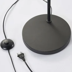 Lindby Morik vloerlamp, 1-lamp, zwart/goud, metaal